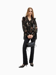 AllSaints Black Ryna Top - Image 4 of 10