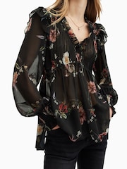 AllSaints Black Ryna Top - Image 5 of 10