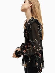 AllSaints Black Ryna Top - Image 7 of 10
