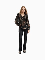 AllSaints Black Ryna Top - Image 9 of 10