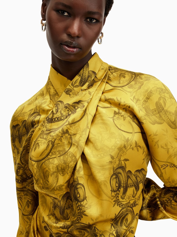 AllSaints Yellow Zola Top - Image 2 of 7