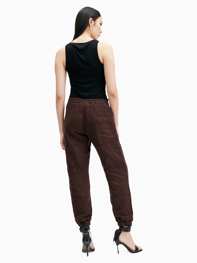 AllSaints Red Val Linen Blend Trousers - Image 2 of 7