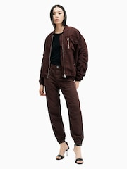 AllSaints Red Val Linen Blend Trousers - Image 3 of 7
