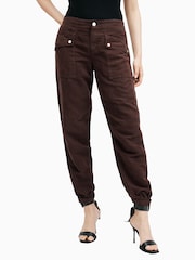 AllSaints Red Val Linen Blend Trousers - Image 4 of 7