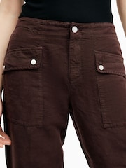 AllSaints Red Val Linen Blend Trousers - Image 6 of 7