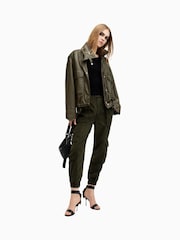 AllSaints Green Freda Tencel Trousers - Image 1 of 8