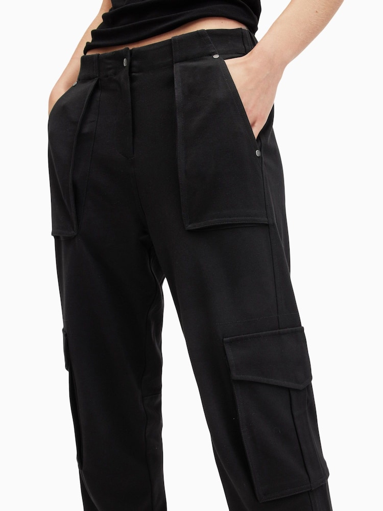 AllSaints Black Freda Jersey Trousers - Image 3 of 8