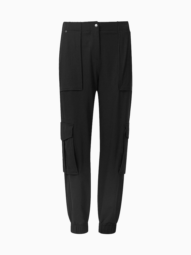 AllSaints Black Freda Jersey Trousers - Image 8 of 8