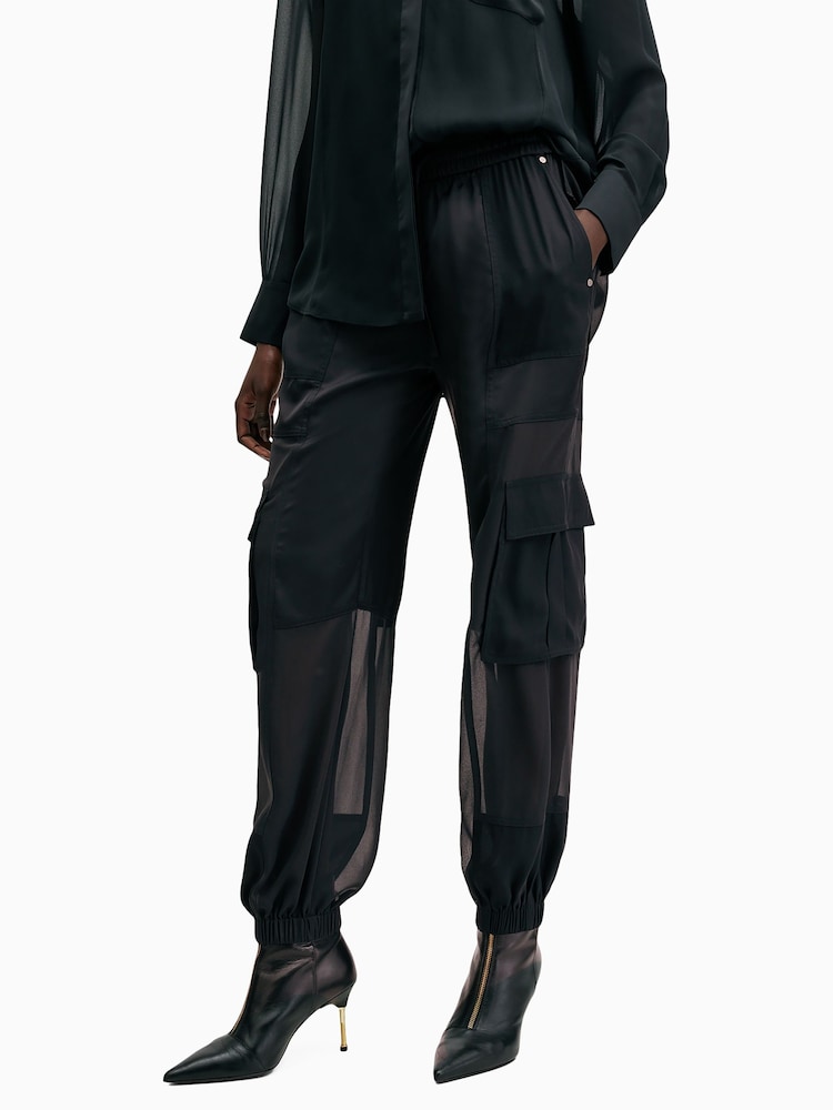 AllSaints Black Jody Trousers - Image 2 of 8