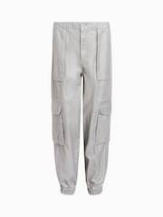 AllSaints Grey 100% Cotton Freda Coated Trousers - Image 7 of 7