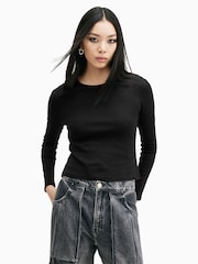 AllSaints Black Stevie Longsleeve T-Shirt - Image 1 of 6