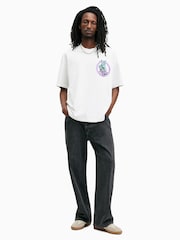 AllSaints White Activist Shortsleeve Crew Neck T-Shirt - Image 3 of 8