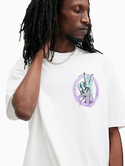 AllSaints White Activist Shortsleeve Crew Neck T-Shirt - Image 6 of 8