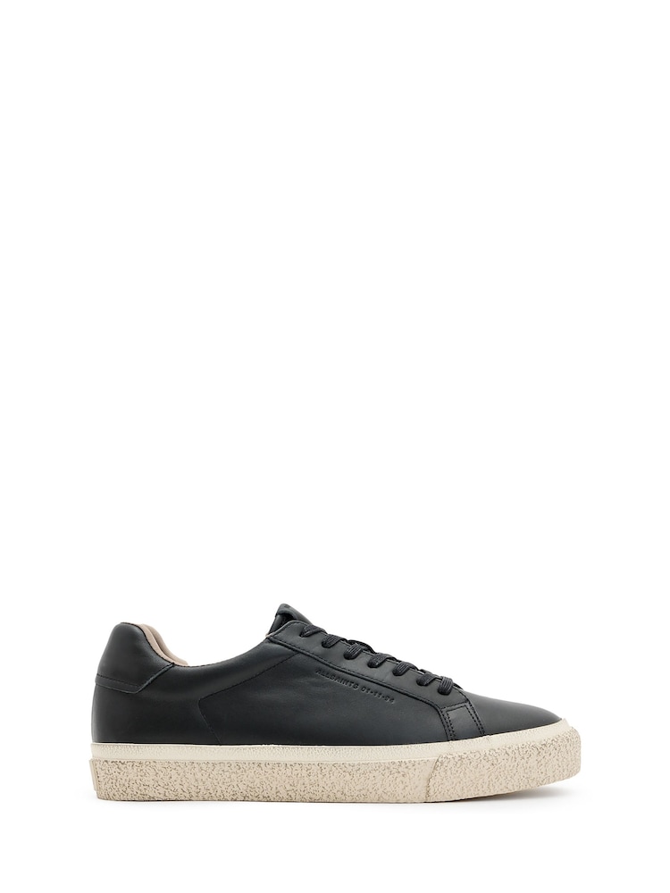 AllSaints Black Klop Leather Low Trainers - Image 1 of 7