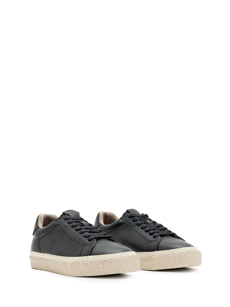 AllSaints Black Klop Leather Low Trainers - Image 2 of 7