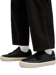 AllSaints Black Klop Leather Low Trainers - Image 5 of 7