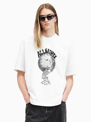 AllSaints White Burden Shortsleeve Crew Neck T-Shirt - Image 1 of 6