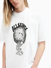 AllSaints White Burden Shortsleeve Crew Neck T-Shirt - Image 2 of 6