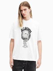 AllSaints White Burden Shortsleeve Crew Neck T-Shirt - Image 4 of 6