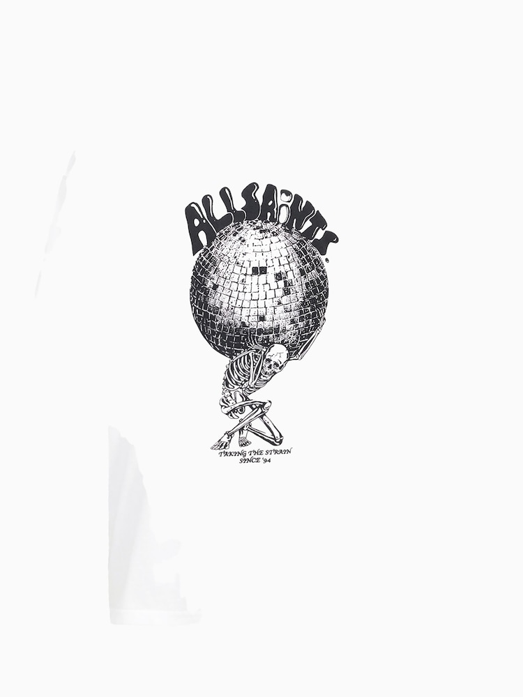 AllSaints White Burden Shortsleeve Crew Neck T-Shirt - Image 6 of 6