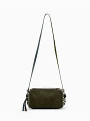 AllSaints Green Miro Barrel Cross-Body Bag - Image 1 of 8