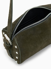 AllSaints Green Miro Barrel Cross-Body Bag - Image 2 of 8