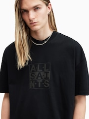AllSaints Black Below Shortsleeve Crew Neck T-Shirt - Image 2 of 6
