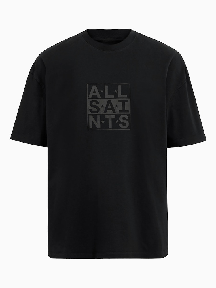 AllSaints Black Below Shortsleeve Crew Neck T-Shirt - Image 6 of 6