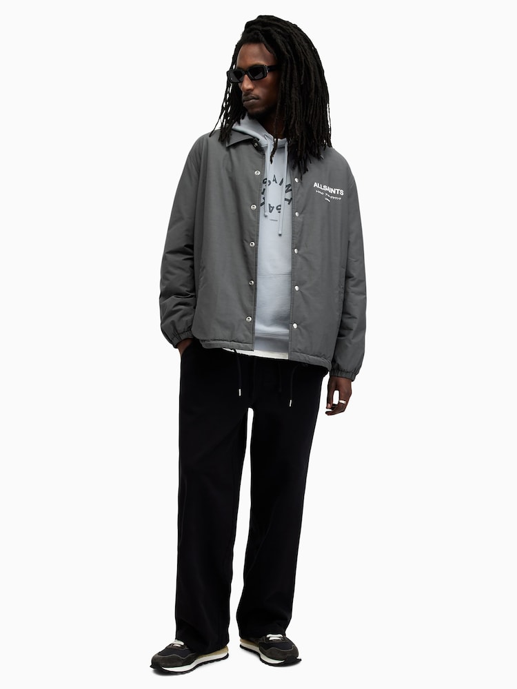 AllSaints Grey Underground Coach Jacket - Image 3 of 6