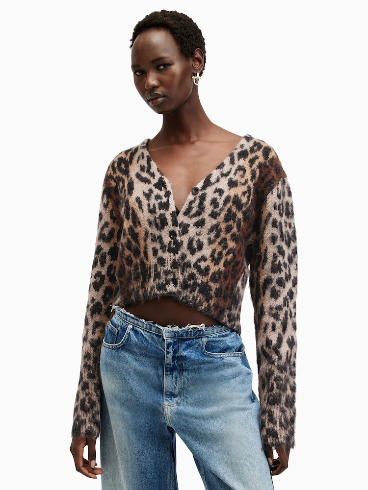 AllSaints Brown Wick Lex Cardigan - Image 4 of 7
