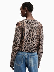 AllSaints Brown Wick Lex Cardigan - Image 6 of 7