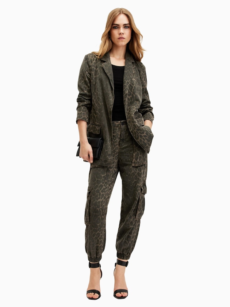 AllSaints Green Aleida Denim Blazer - Image 1 of 6