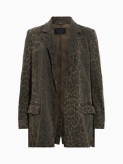 AllSaints Green Aleida Denim Blazer - Image 6 of 6
