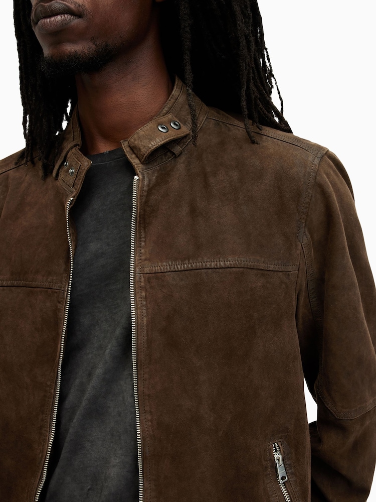 AllSaints Brown Cora Suede Jacket - Image 2 of 8