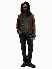 AllSaints Brown Cora Suede Jacket - Image 3 of 8