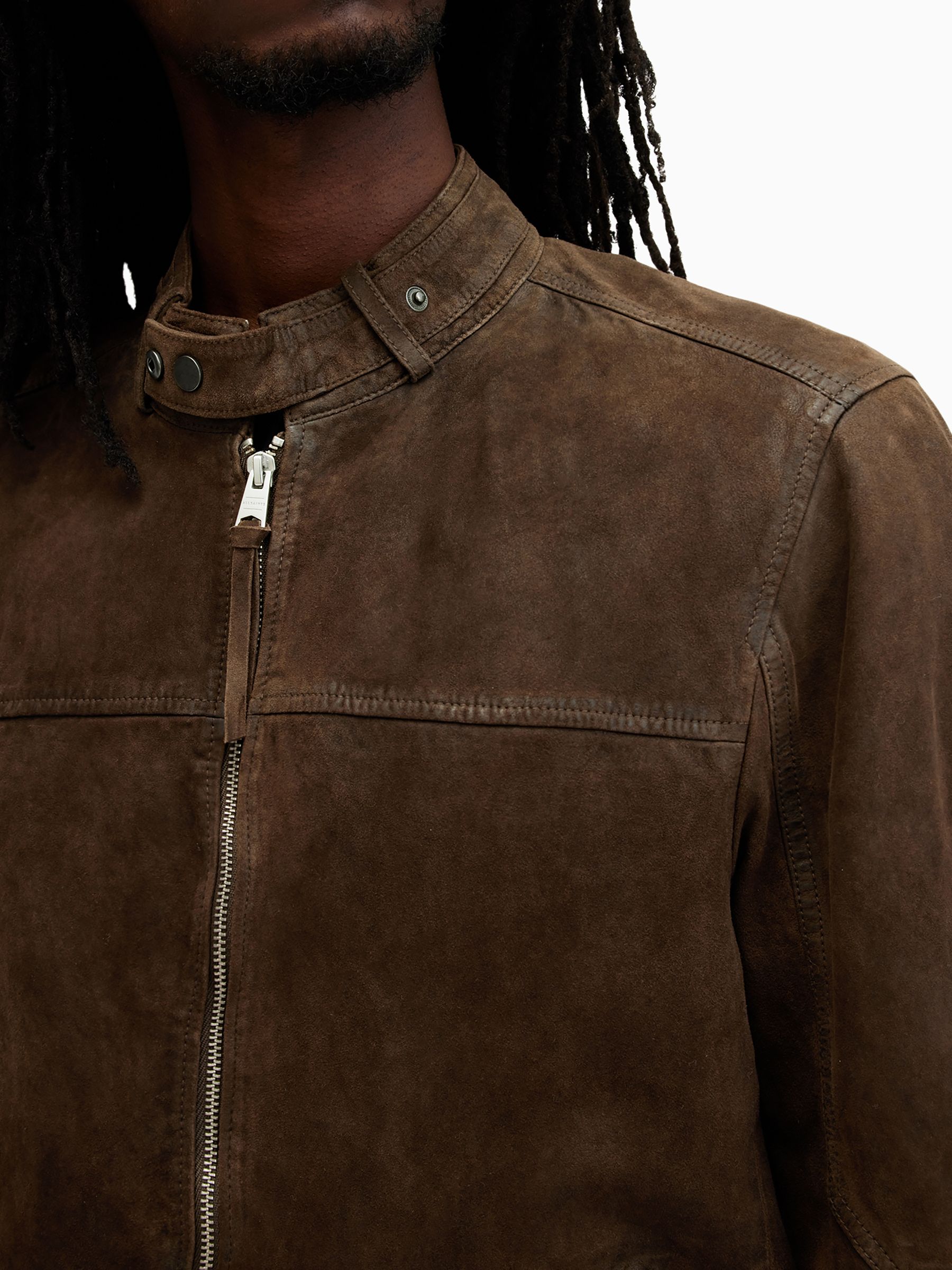 Buy AllSaints Brown Cora Suede Jacket from Next USA