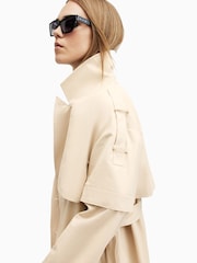 AllSaints White 100% Cotton Clyde Trench Coat - Image 2 of 10