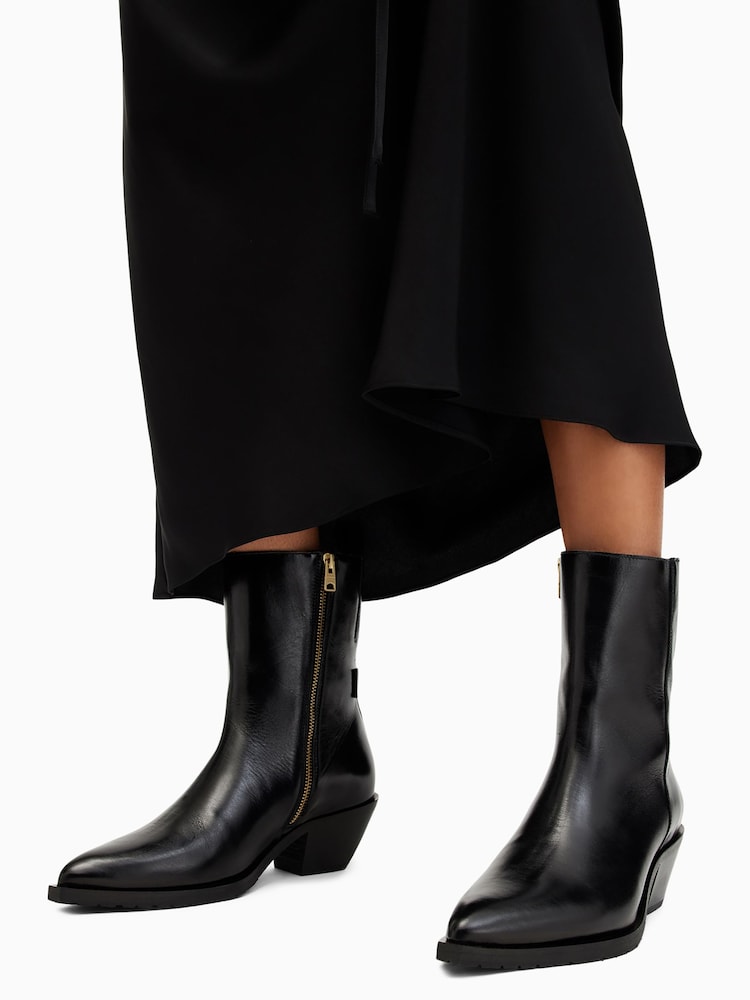 AllSaints Black Bazely Boots - Image 7 of 7