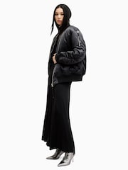 AllSaints Black Roomer Bomber Jacket - Image 1 of 8