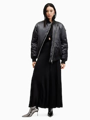 AllSaints Black Roomer Bomber Jacket - Image 4 of 8