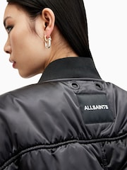 AllSaints Black Roomer Bomber Jacket - Image 5 of 8