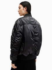 AllSaints Black Roomer Bomber Jacket - Image 7 of 8