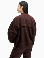 AllSaints Red Rue Bomber Jacket - Image 6 of 8