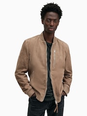 AllSaints Brown Kemble Suede Bomber Jacket - Image 1 of 7