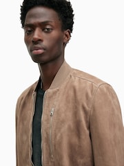 AllSaints Brown Kemble Suede Bomber Jacket - Image 2 of 7