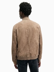 AllSaints Brown Kemble Suede Bomber Jacket - Image 6 of 7