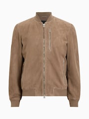 AllSaints Brown Kemble Suede Bomber Jacket - Image 7 of 7