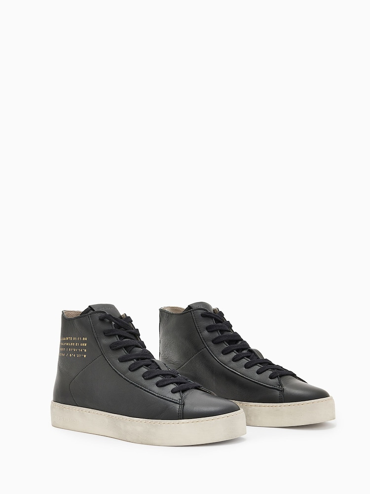 AllSaints Black Tana High Top Shoes - Image 2 of 7