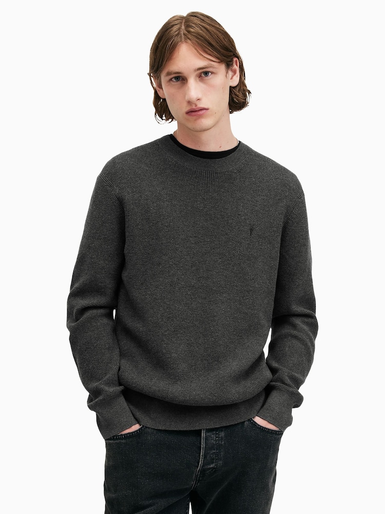 AllSaints Grey Aspen Crew Jumper - Image 1 of 7