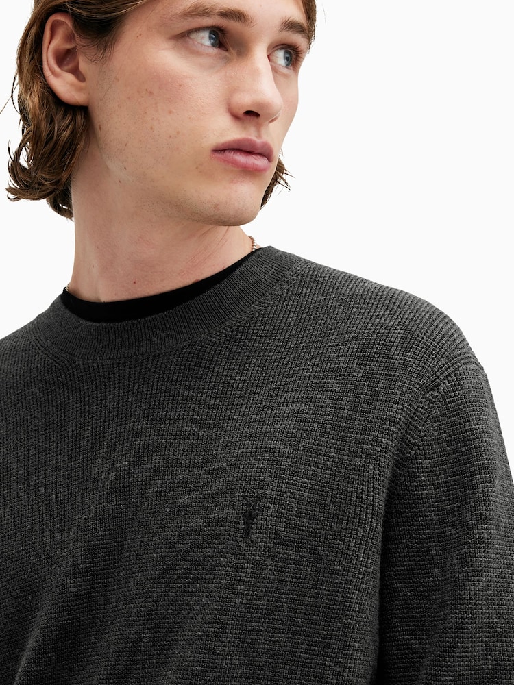 AllSaints Grey Aspen Crew Jumper - Image 2 of 7